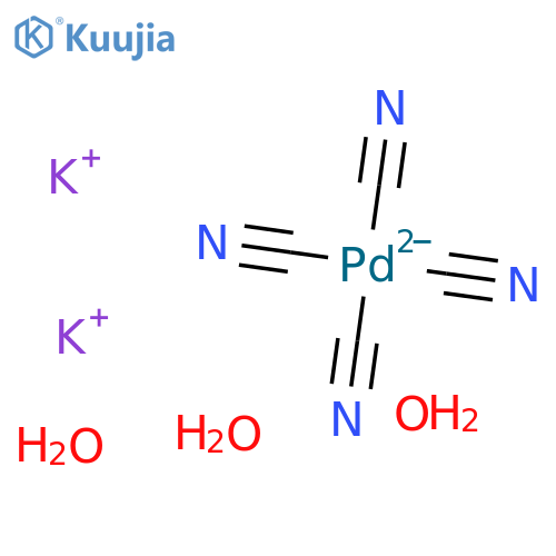 dipotassium tetrakis(cyano-C)palladate(2-) structure