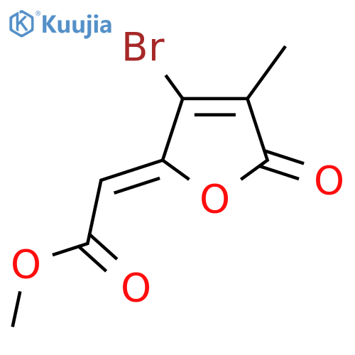 Methyl (Z)-(3-bromo-4-methyl-5-oxofuran-2(5H)-ylidene)ethanoate structure
