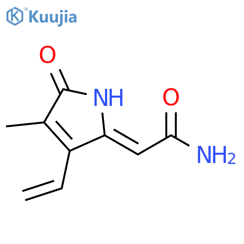 (2Z)-2-(3-Ethenyl-1,5-dihydro-4-methyl-5-oxo-2H-pyrrol-2-ylidene)acetamide structure