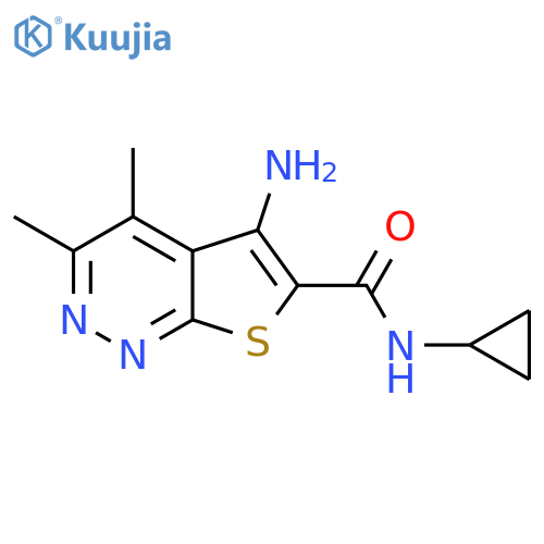 5-Amino-N-cyclopropyl-3,4-dimethylthieno[2,3-c]pyridazine-6-carboxamide structure