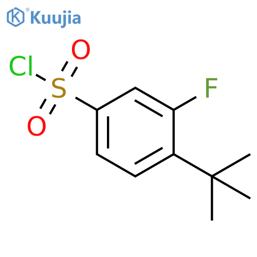 4-tert-butyl-3-fluorobenzene-1-sulfonyl chloride structure