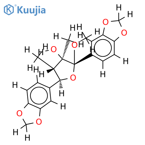 7S-(3,4-methylenedioxyphenyl)-8R,8'S-dimethyl-8R-hydroxyl-7S-methoxyl-7'R-(3',4'-methylenedioxyphenyl)-tetrahydrofuran structure