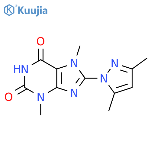 8-(3,5-Dimethyl-1H-pyrazol-1-yl)-3,7-dimethyl-1H-purine-2,6(3H,7H)-dione structure