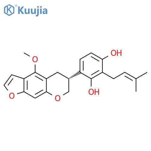 1,3-Benzenediol, 4-[(6R)-6,7-dihydro-4-methoxy-5H-furo[3,2-g][1]benzopyran-6-yl]-2-(3-methyl-2-buten-1-yl)- structure
