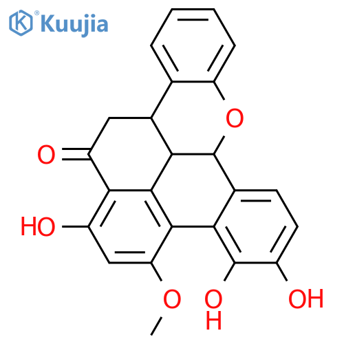 14H-Benzo[c]naphtho[2,1,8-mna]xanthen-14-one, 7b,12b,13,14c-tetrahydro-1,4,5-trihydroxy-3-methoxy-, (7bR,12bS,14cS)-rel-(-)- (9CI) structure