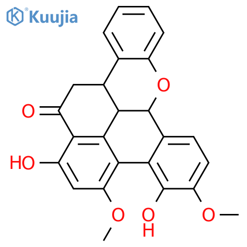 14H-Benzo[c]naphtho[2,1,8-mna]xanthen-14-one, 7b,12b,13,14c-tetrahydro-1,4-dihydroxy-3,5-dimethoxy-, (7bR,12bS,14cS)-rel-(-)- (9CI) structure