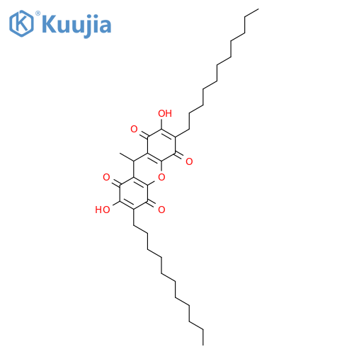 2,7-dihydroxy-9-methyl-3,6-diundecyl-9H-xanthene-1,4,5,8-tetraone structure