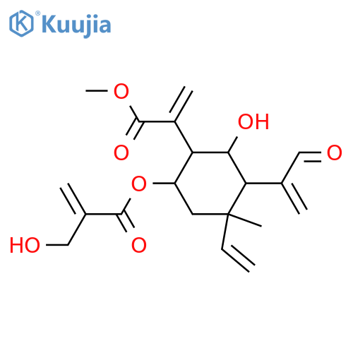 6,8,15-Trihydroxy-1,3,11(13)-elematrien-12-oic acid; (6α,8α)-form, 15-Aldehyde, 8-O-(2-hydroxymethyl-2-propenoyl), Me ester structure