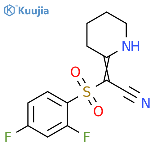 Acetonitrile, 2-[(2,4-difluorophenyl)sulfonyl]-2-(2-piperidinylidene)- structure
