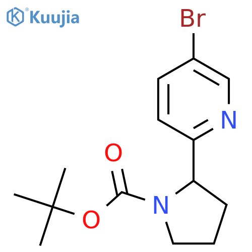 tert-butyl 2-(5-bromopyridin-2-yl)pyrrolidine-1-carboxylate structure