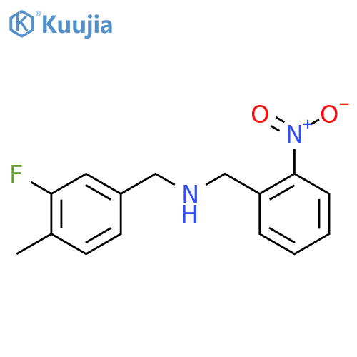 [(3-Fluoro-4-methylphenyl)methyl][(2-nitrophenyl)methyl]amine structure