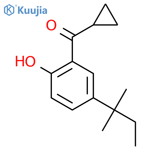 2-cyclopropanecarbonyl-4-(2-methylbutan-2-yl)phenol structure