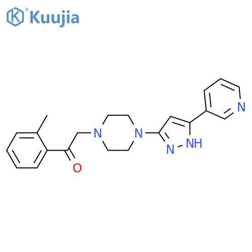2-(2-methylphenyl)-1-{4-[3-(pyridin-3-yl)-1H-pyrazol-5-yl]piperazin-1-yl}ethan-1-one structure