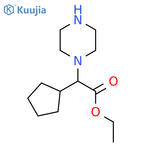 ethyl 2-cyclopentyl-2-(piperazin-1-yl)acetate structure