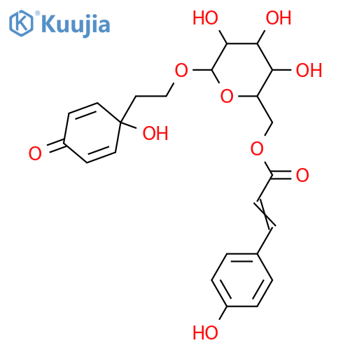 2,5-Cyclohexadien-1-one,4-hydroxy-4-[2-[[6-O-[(2E)-3-(4-hydroxyphenyl)-1-oxo-2-propen-1-yl]-b-D-glucopyranosyl]oxy]ethyl]- structure