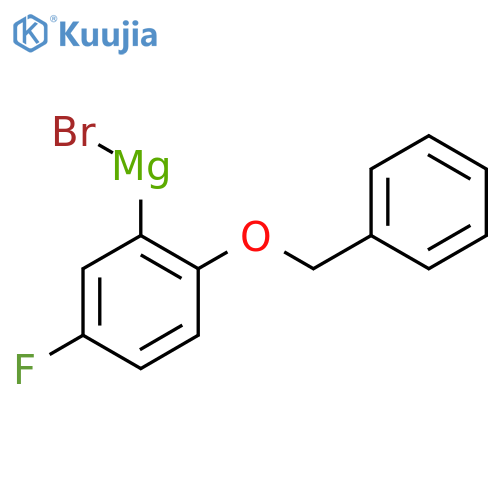 2-Benzyloxy-5-fluorophenylmagnesium bromide, 0.25M 2-MeTHF structure