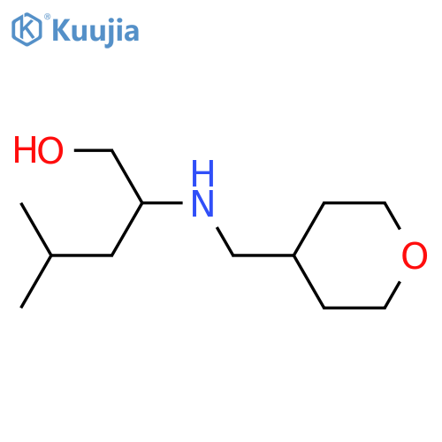4-methyl-2-{[(oxan-4-yl)methyl]amino}pentan-1-ol structure