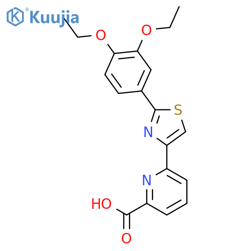 2-Pyridinecarboxylicacid, 6-[2-(3,4-diethoxyphenyl)-4-thiazolyl]- structure