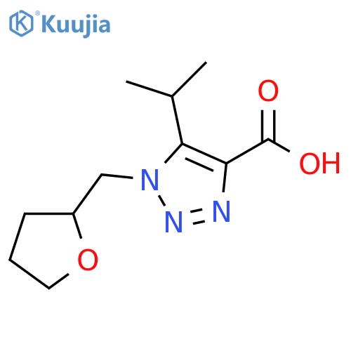 1-(oxolan-2-yl)methyl-5-(propan-2-yl)-1H-1,2,3-triazole-4-carboxylic acid structure