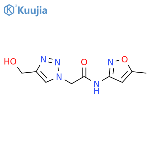 2-[4-(hydroxymethyl)-1H-1,2,3-triazol-1-yl]-N-(5-methyl-1,2-oxazol-3-yl)acetamide structure