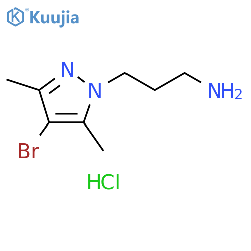 3-(4-bromo-3,5-dimethyl-1H-pyrazol-1-yl)propan-1-amine structure