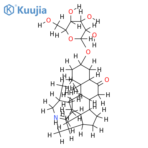 (25R)-22,26-epimino-3beta-hydroxy-5alpha-cholest-22(N)-en-6-one 3-O-beta-D-glucopyranoside structure