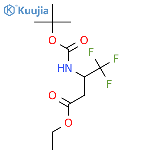 Butanoic acid, 3-[[(1,1-dimethylethoxy)carbonyl]amino]-4,4,4-trifluoro-, ethyl ester, (3S)- structure