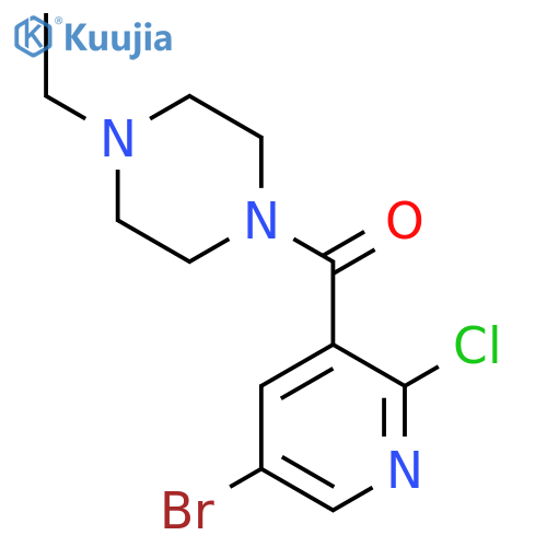 (5-Bromo-2-chloropyridin-3-yl)-(4-ethylpiperazin-1-yl)-methanone structure