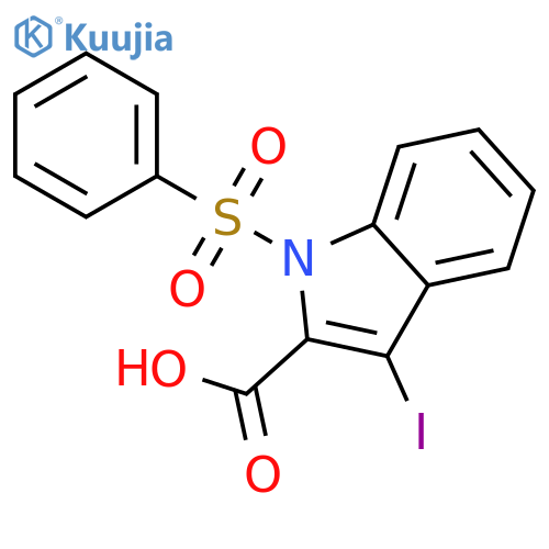 3-iodo-1-phenylsulfonylindole-2-carboxylic acid structure