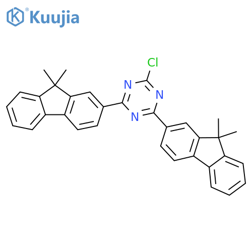 2-Chloro-4,6-bis(9,9-dimethyl-9H-fluoren-2yl)-1,3,5-Triazine structure