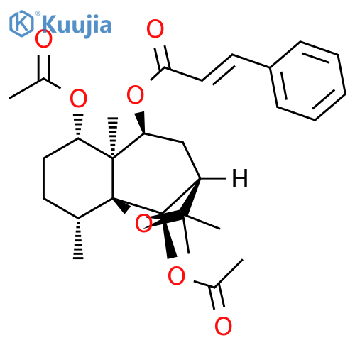 2-Propenoic acid, 3-phenyl-, (3R,5S,5aS,6S,9R,9aS,10R)-6,10-bis(acetyloxy)octahydro-2,2,5a,9-tetramethyl-2H-3,9a-methano-1-benzoxepin-5-yl ester, (2E)- structure