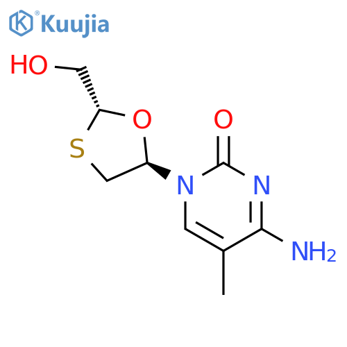 2(1H)-Pyrimidinone,4-amino-1-[2-(hydroxymethyl)-1,3-oxathiolan-5-yl]-5-methyl-, (2R-trans)- (9CI) structure