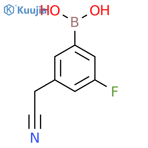 [3-(Cyanomethyl)-5-fluorophenyl]boronic acid structure