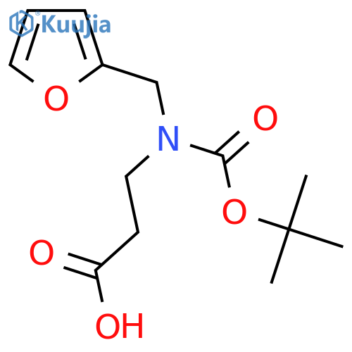 3-{[(Tert-butoxy)carbonyl][(furan-2-yl)methyl]amino}propanoic acid structure