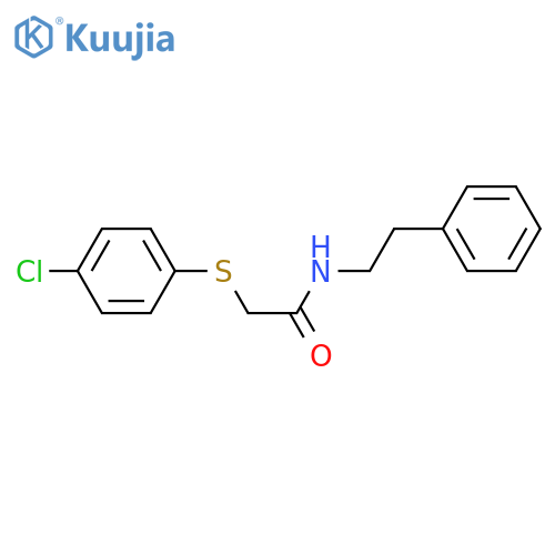 2-(4-chlorophenyl)sulfanyl-N-(2-phenylethyl)acetamide structure