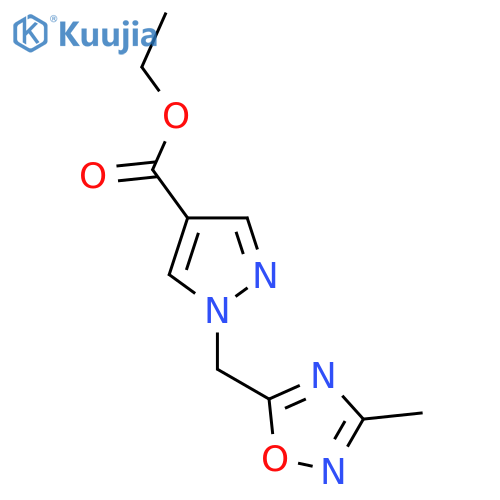 ethyl 1-(3-methyl-1,2,4-oxadiazol-5-yl)methyl-1H-pyrazole-4-carboxylate structure