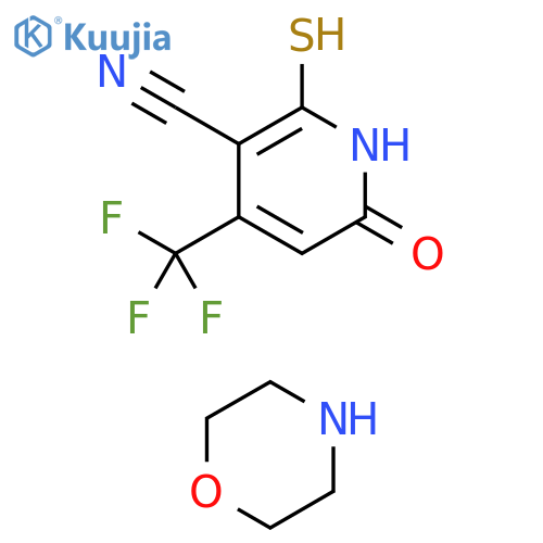 6-oxo-2-sulfanyl-4-(trifluoromethyl)-1,6-dihydropyridine-3-carbonitrile, morpholine structure