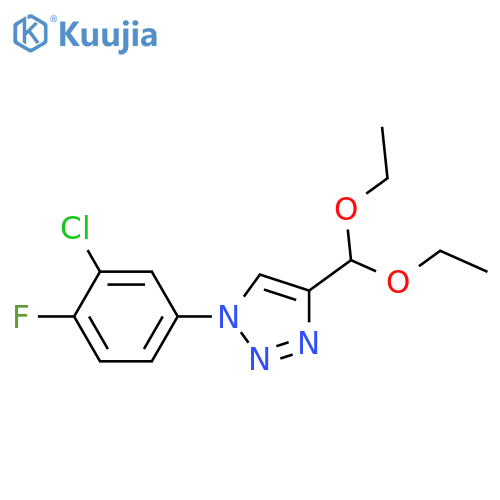 1-(3-chloro-4-fluorophenyl)-4-(diethoxymethyl)-1H-1,2,3-triazole structure