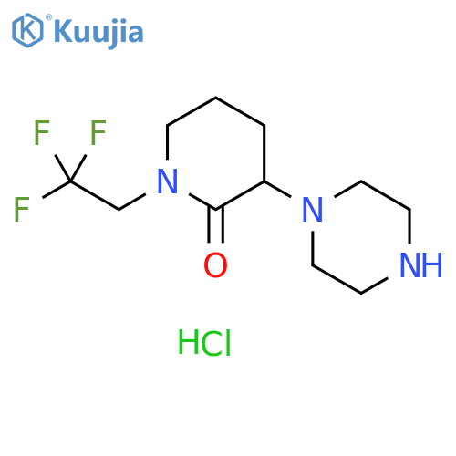 3-(piperazin-1-yl)-1-(2,2,2-trifluoroethyl)piperidin-2-one dihydrochloride structure