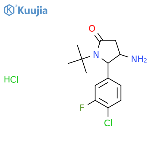 4-Amino-1-tert-butyl-5-(4-chloro-3-fluorophenyl)pyrrolidin-2-one hydrochloride structure