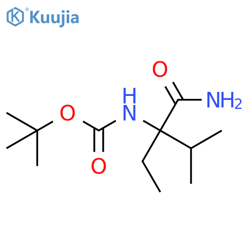 tert-butyl N-(1-carbamoyl-1-ethyl-2-methylpropyl)carbamate structure