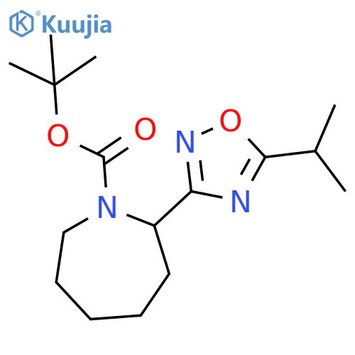 tert-butyl 2-[5-(propan-2-yl)-1,2,4-oxadiazol-3-yl]azepane-1-carboxylate structure