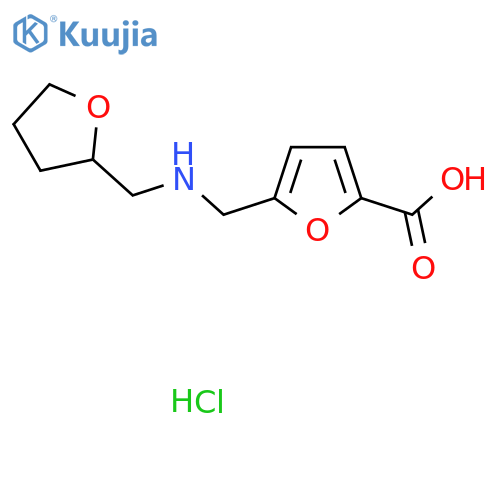 5-({[(Oxolan-2-yl)methyl]amino}methyl)furan-2-carboxylic acid hydrochloride structure