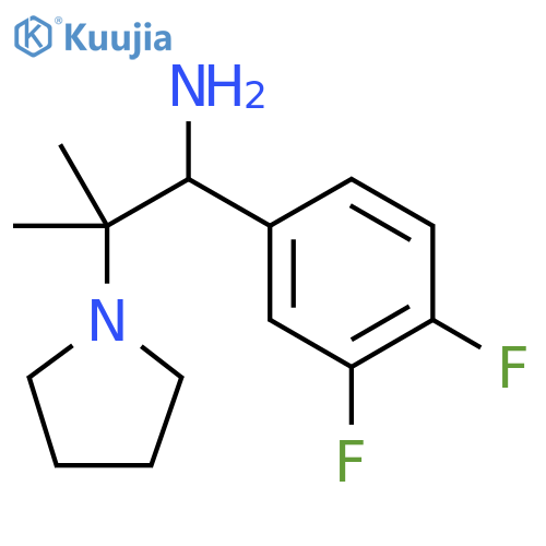 1-(3,4-difluorophenyl)-2-methyl-2-(pyrrolidin-1-yl)propan-1-amine structure