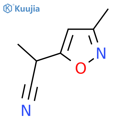 2-(3-methyl-1,2-oxazol-5-yl)propanenitrile structure