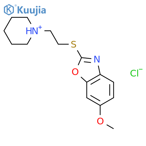 Benzoxazole,6-methoxy-2-[[2-(1-piperidinyl)ethyl]thio]-, hydrochloride (1:1) structure