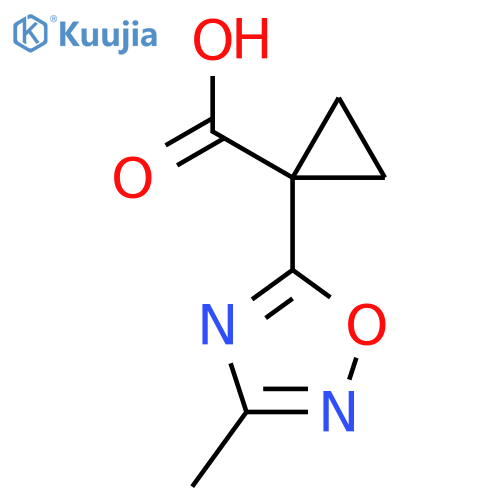 1-(3-Methyl-1,2,4-oxadiazol-5-yl)cyclopropane-1-carboxylic acid structure
