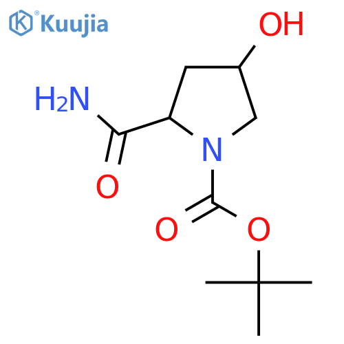 tert-butyl 2-carbamoyl-4-hydroxypyrrolidine-1-carboxylate structure