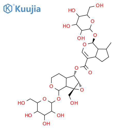 [(2S,4S,5S)-2-(Hydroxymethyl)-10-[3,4,5-trihydroxy-6-(hydroxymethyl)oxan-2-yl]oxy-3,9-dioxatricyclo[4.4.0.02,4]decan-5-yl] (1S)-7-methyl-1-[3,4,5-trihydroxy-6-(hydroxymethyl)oxan-2-yl]oxy-1,4a,5,6,7,7a-hexahydrocyclopenta[c]pyran-4-carboxylate structure