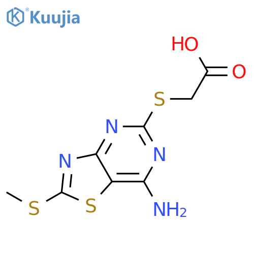 Acetic acid, [[7-amino-2-(methylthio)thiazolo[4,5-d]pyrimidin-5-yl]thio]- structure